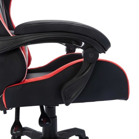 Racestoel met RGB LED-verlichting kunstleer rood en zwart 8