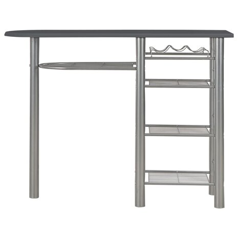 3-delige Barset met schappen hout en staal zwart 3