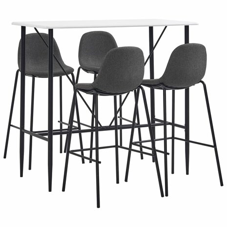 5-delige Barset stof donkergrijs 1