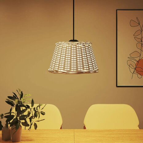Plafondlampenkap Ø50x30 cm wicker wit 3