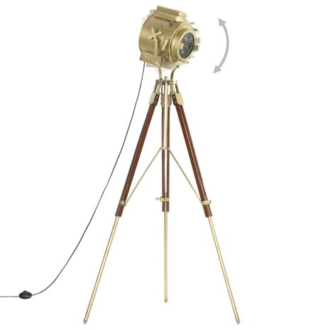 Vloerlamp driepoot 193 cm massief mangohout      3