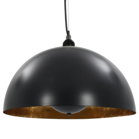 Plafondlampen 2 st halfrond E27 40 cm zwart en goudkleurig 5