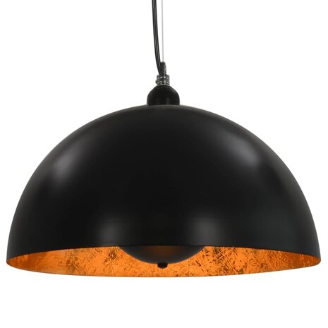 Plafondlampen 2 st halfrond E27 40 cm zwart en goudkleurig 6