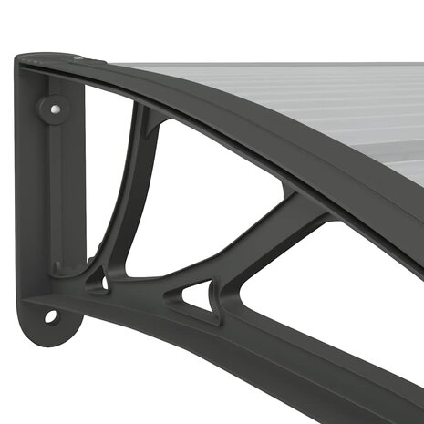 Deurluifel 400x100 cm polycarbonaat zwart 6