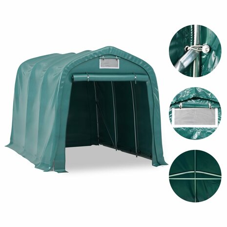 Garagetent 2,4x3,6 m PVC groen 5