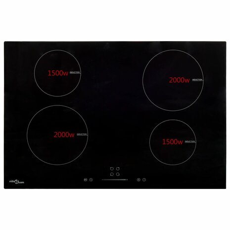 Inductiekookplaat 4 zones aanraakbediening 7000 W 77 cm glas 3