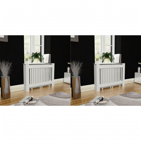 Radiatorombouw 2 st 112 cm MDF wit 1