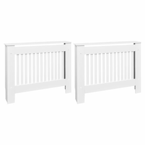 Radiatorombouw 2 st 112 cm MDF wit 2