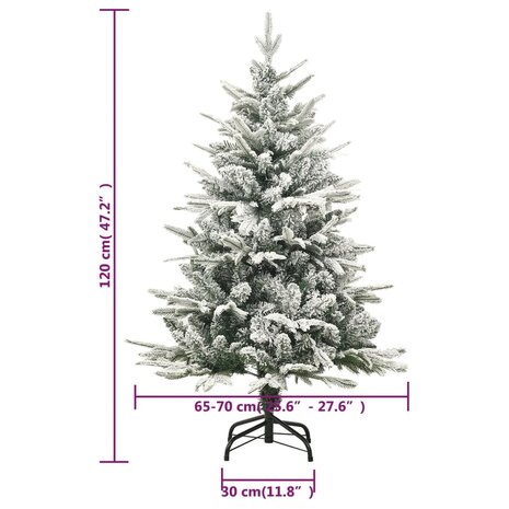Kunstkerstboom met sneeuw 120 cm PVC en PE groen 7