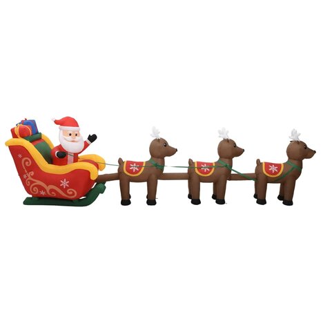 Kerstdecoratie opblaasbaar kerstman en rendieren LED 490 cm 3