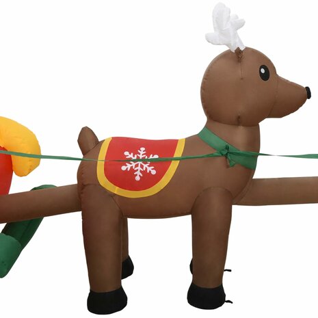 Kerstdecoratie opblaasbaar kerstman en rendieren LED 490 cm 6