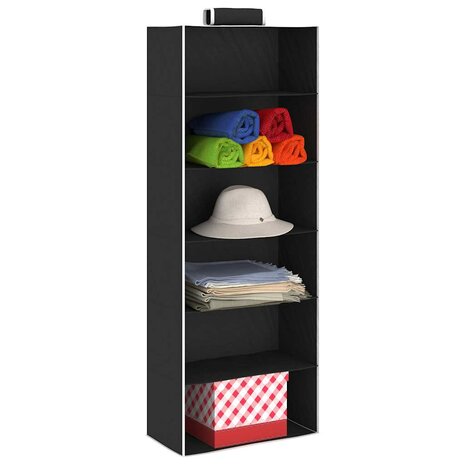 Kledingorganisers hangend 2 st met 6 schappen stof 3