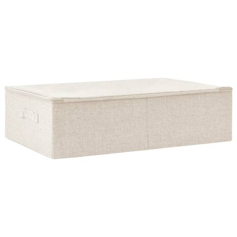 Opbergbox 70x40x18 cm stof crèmekleurig 2