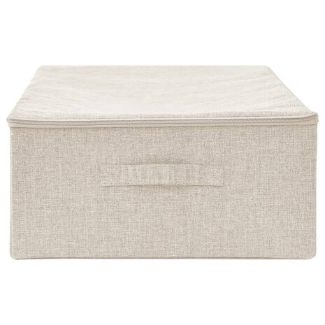 Opbergbox 70x40x18 cm stof crèmekleurig 4