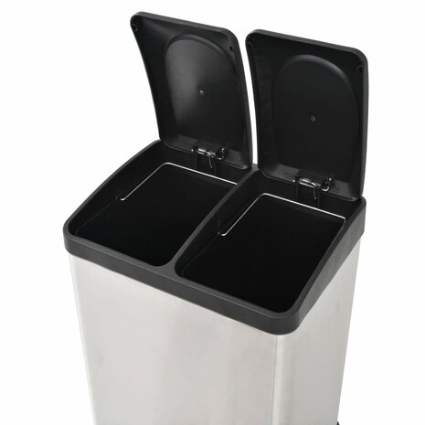 Pedaalemmer voor recycling 36 L roestvrij staal 5