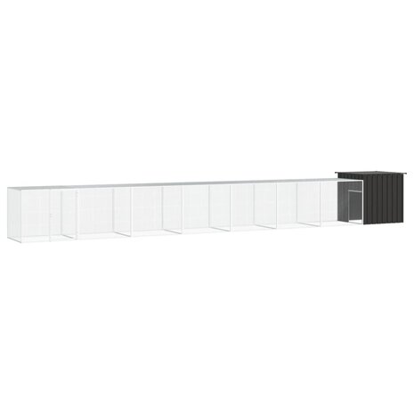 Kippenhok 800x91x100 cm gegalvaniseerd staal antracietkleurig 1
