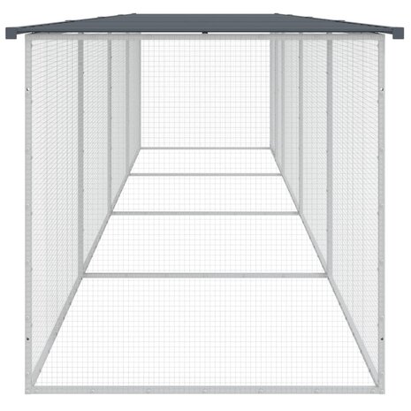 Kippenhok met dak 403x98x90 cm gegalvaniseerd staal antraciet 4