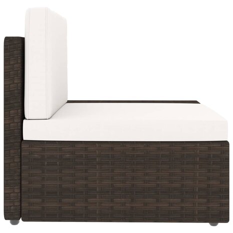 Hoekbank met linkerarmleuning sectioneel poly rattan bruin 3