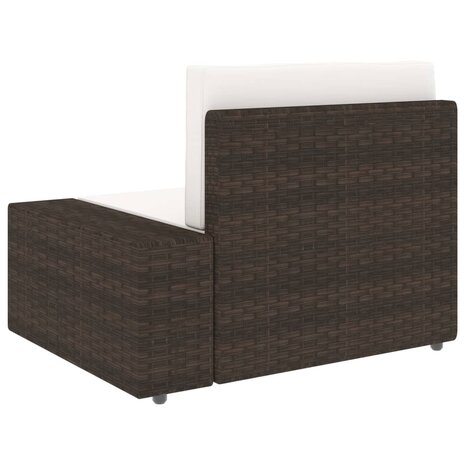 Hoekbank met linkerarmleuning sectioneel poly rattan bruin 4
