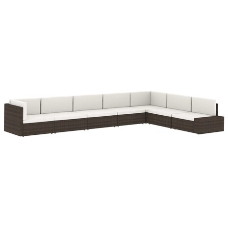 Hoekbank met linkerarmleuning sectioneel poly rattan bruin 8