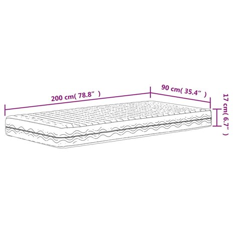 Schuimmatras hardheid H2 H3 90x200 cm wit 9