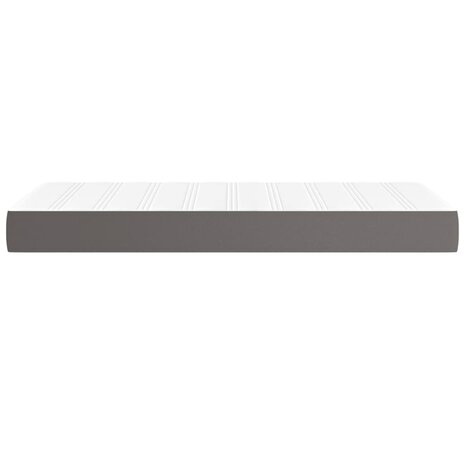 Pocketveringmatras 90x200x20 cm kunstleer grijs 4
