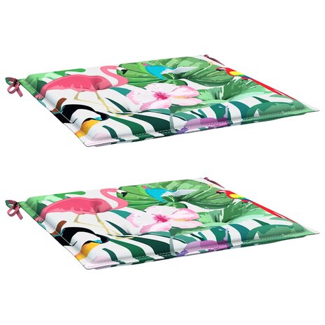 Tuinstoelkussens 2 st 50x50x3 cm stof meerkleurig 3