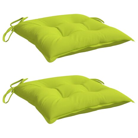Stoelkussens 2 st 40x40x7 cm oxford stof heldergroen 3