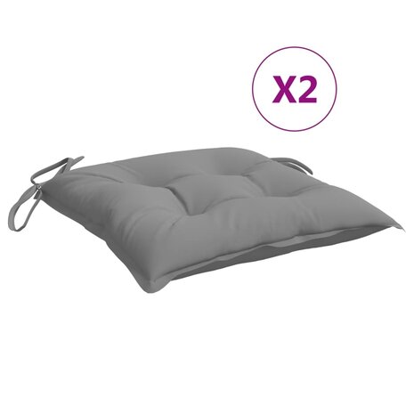 Stoelkussens 2 st 50x50x7 cm oxford stof grijs 2