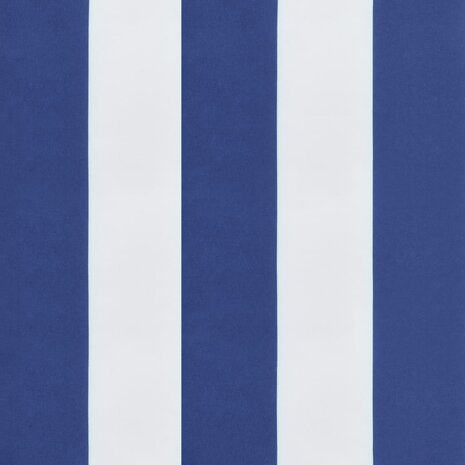 Tuinbankkussen 150x50x7cm stof gestreept wit en blauw 6