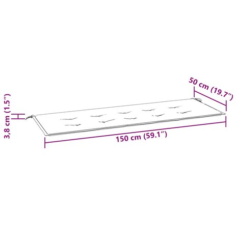 Tuinbankkussen 150x50x3 cm oxford stof zwart 7