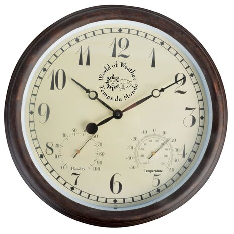 Esschert Design Stationsklok met thermo-hygrometer 30,5 cm TF008 2