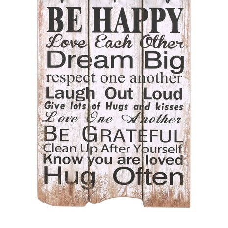 Wandkapstok met 6 haken FAMILY RULES 120x40 cm  5