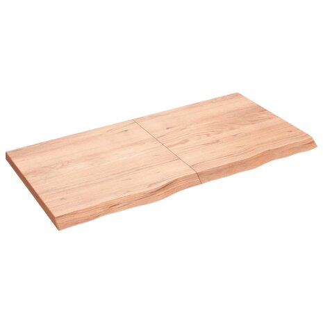 Wandschap 120x60x(2-4)cm behandeld massief eikenhout lichtbruin 2