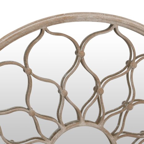 Tuinspiegel rond 60x3 cm ijzer zandkleurig 5