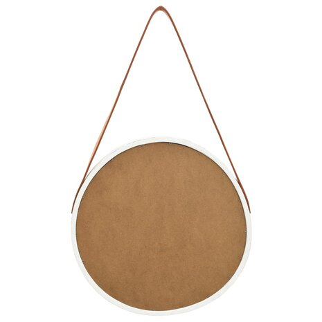Wandspiegel met band 40 cm wit 5