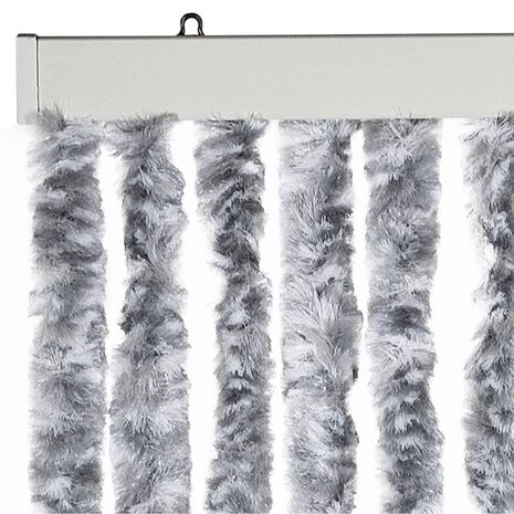 Vliegengordijn 100x220 cm chenille wit en grijs 4