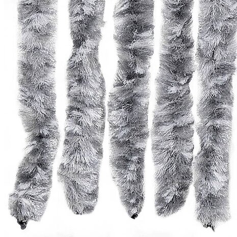 Vliegengordijn 100x220 cm chenille wit en grijs 5