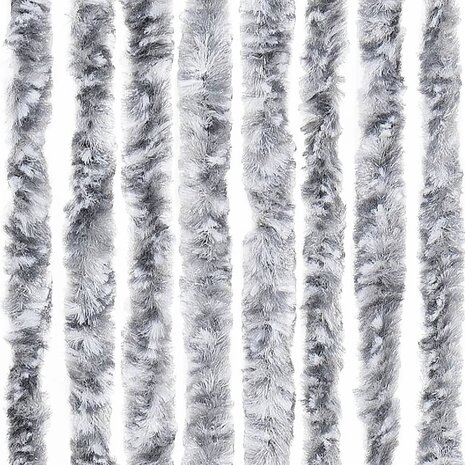 Vliegengordijn 100x220 cm chenille wit en grijs 6