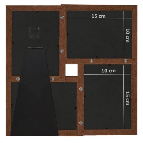 Fotolijst voor 4x(10x15 cm) foto MDF donkerbruin 8