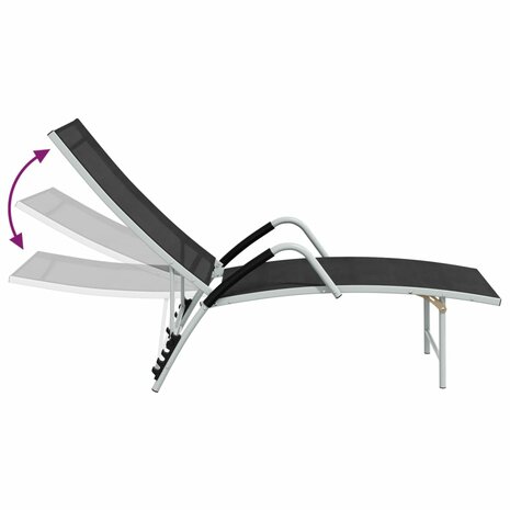 Ligbed textileen en aluminium zwart 6