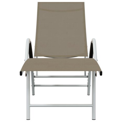 Ligbed textileen en aluminium taupe 3
