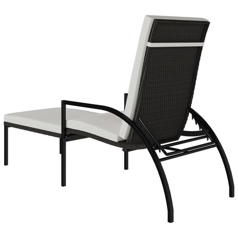Ligbed met voetensteun polyetheen rattan bruin 5