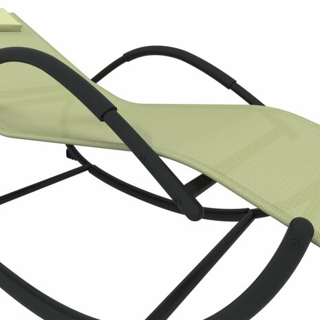 Ligbed schommelend staal en textileen crèmekleurig 5