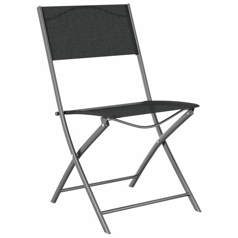 Tuinstoelen inklapbaar 4 st staal en textileen zwart 3