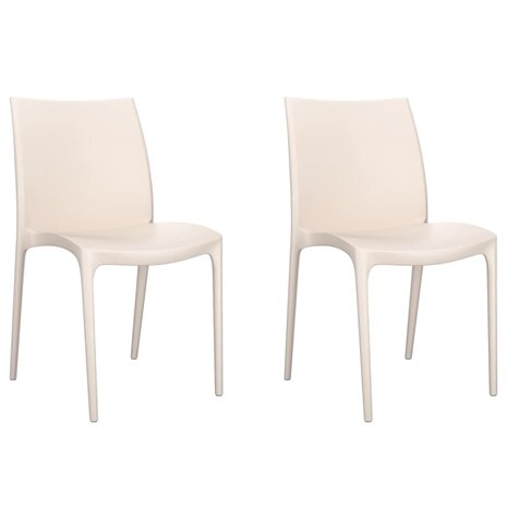 Tuinstoelen 2 st 50x46x80 cm polypropeen crèmekleurig 2