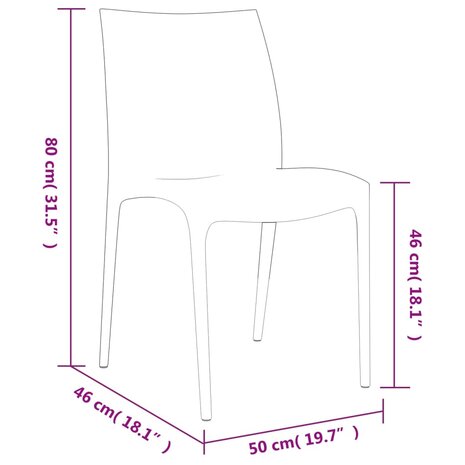 Tuinstoelen 2 st 50x46x80 cm polypropeen crèmekleurig 8