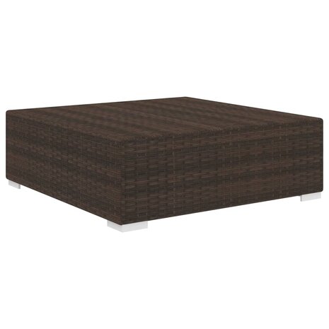 Voetensteun 1 st met kussen poly rattan bruin 2