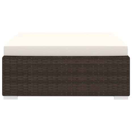 Voetensteun 1 st met kussen poly rattan bruin 3