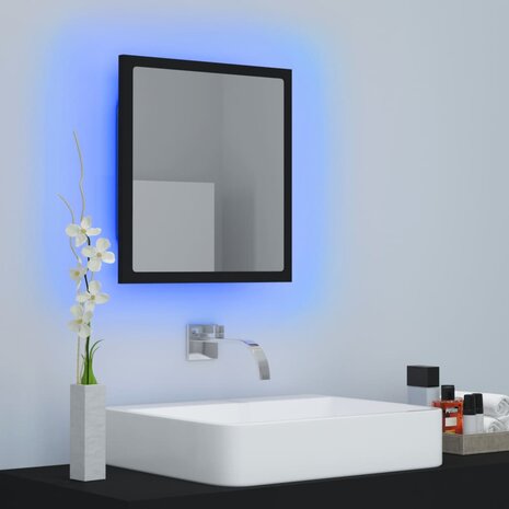 Badkamerspiegel LED 40x8,5x37 cm acryl zwart 6